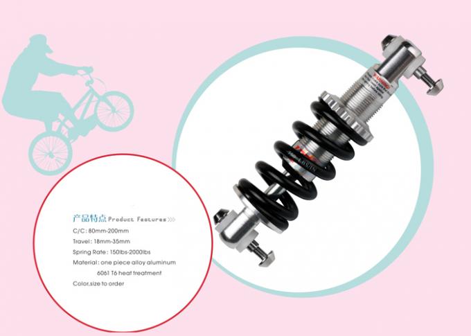 Bicycle Coil Spring Suspension Shock 150-2000LBS for Wheelchair Length 80-200mm 6061 Aluminum Travel 18-35mm 0