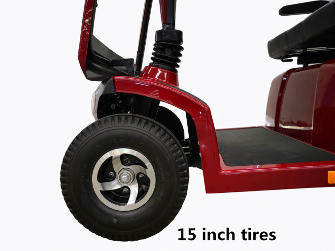 large Size 4 Wheel Electric Mobility Scooter With Roof For Disabled Man red 2