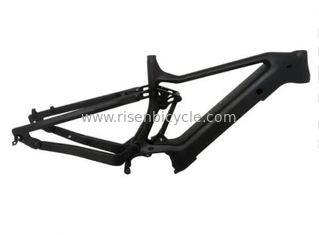 China Customized MTB Full Suspension Carbon Bike Frame For 250W Bafang Mid Drive Motor supplier