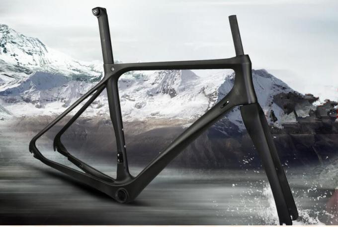 Lightweight 700c Full Carbon Fiber Road Bicycle Frame of Road Bike Frameset  9qr/Thru-axle 1000g/52 size Disc Brake 0