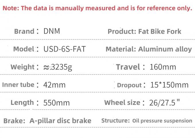 Dnm USD-6S Fat 26er Inverted Fat Bike Suspsension Fork Mountain Bike Fork 2