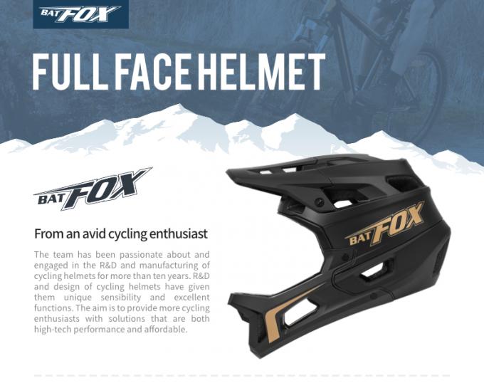 Adult BMX Full Helmet Downhill Off Road Integrated Anti Drop Anti Glare Hat Brim Full Face Helmet Black 0