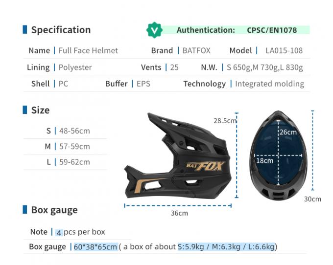 OEM&ODM Off-Road Helmet Downhill Mountain Bike Helmet With CE En1078 Cpsc Approval Black Gold 1