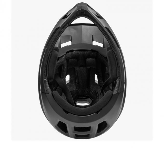 Adult BMX Full Helmet Downhill Off Road Integrated Anti Drop Anti Glare Hat Brim Full Face Helmet Black 8
