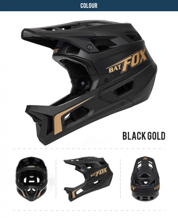 Adult BMX Full Helmet Downhill Off Road Integrated Anti Drop Anti Glare Hat Brim Full Face Helmet Black 11