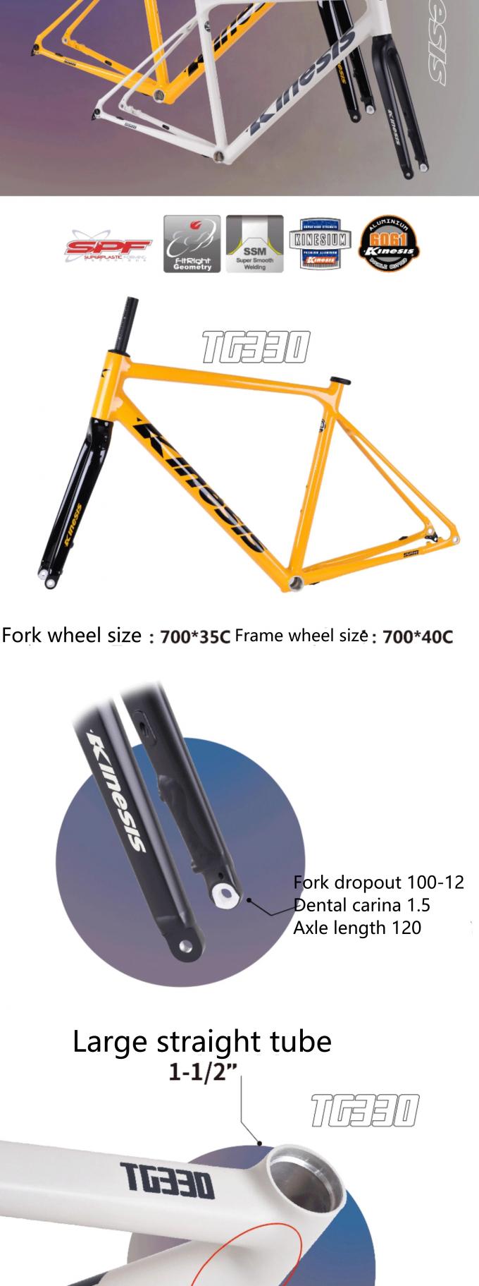 700x38c Gravel Bike Frame with Tapered Headtube 1-1/8 quot upper 1-1/2 quot lower 4