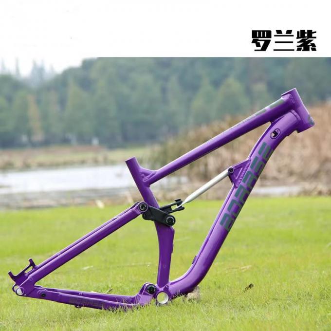 China Stock 27.5er Enduro Full Suspension Mountain Bike Frame Downhill Softtail MTB 3