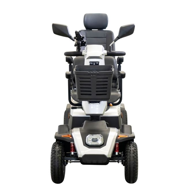 950W Dual Seats Electric Mobility Scooter With ELectric Magnetic Brake For Outdoor Travelling White 2