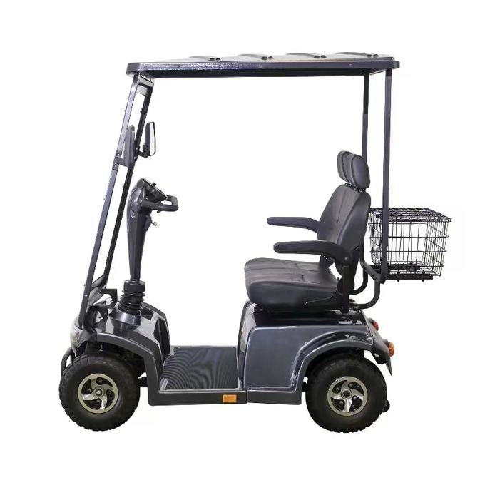 Double Seat 4 Wheel Golf Electric Mobility Scooter With Sliders And Headrest  With LCD Display LED Lighting 0